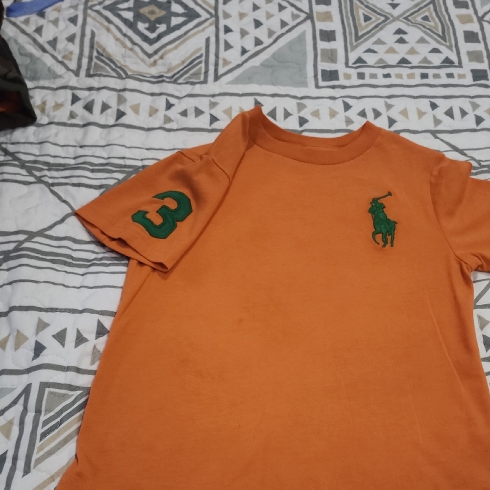 Classic Orange Kids Tee with Green Embroidery - Picture 4 of 4